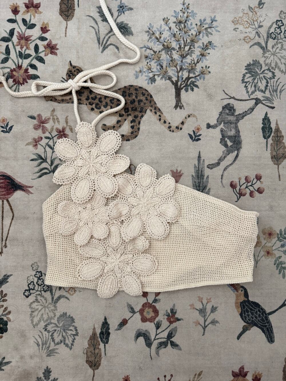 FashionNova 3D Floral Crochet Top Size 1XL